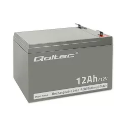   Qoltec AGM akkumulátor 12 V / 12 Ah, VRLA, T2 csatlakozóval