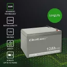 Qoltec AGM akkumulátor 12 V / 12 Ah, VRLA, T2 csatlakozóval