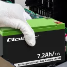 Qoltec karbantartásmentes LongLife AGM akkumulátor UPS-hez és biztonsági rendszerekhez – 12 V, 7,2 Ah