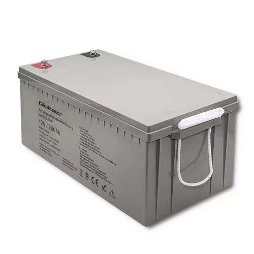 Qoltec AGM akkumulátor 12 V, 200 Ah, 54,1 kg – karbantartásmentes, LongLife