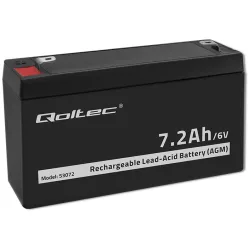 Qoltec AGM akkumulátor 6 V / 7,2 Ah, VRLA
