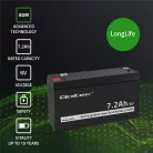 Qoltec AGM akkumulátor 6 V / 7,2 Ah, VRLA
