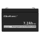 Qoltec AGM akkumulátor 6 V / 7,2 Ah, VRLA