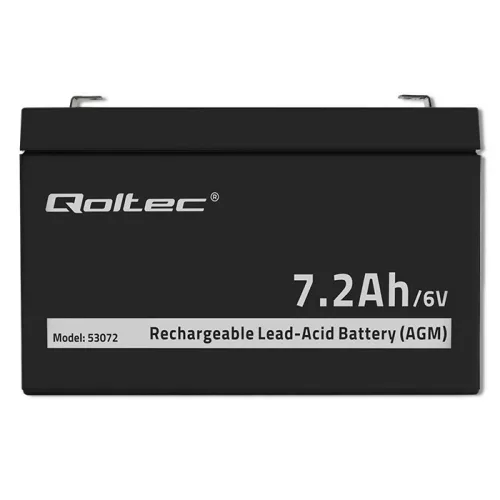 Qoltec AGM akkumulátor 6 V / 7,2 Ah, VRLA