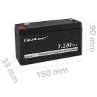 Qoltec AGM akkumulátor 6 V / 7,2 Ah, VRLA