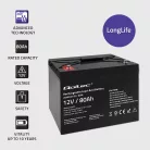Qoltec karbantartásmentes AGM akkumulátor 12 V / 80 Ah, 23,5 kg