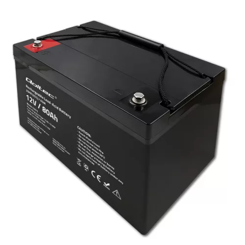 Qoltec karbantartásmentes AGM akkumulátor 12 V / 80 Ah, 23,5 kg