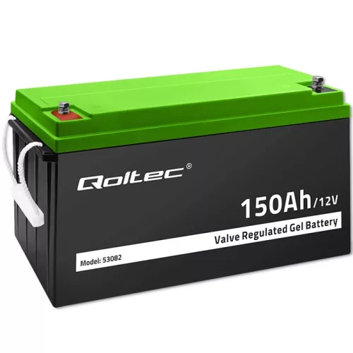 Qoltec VRLA zselés akkumulátor 12 V / 150 Ah – karbantartásmentes