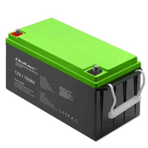 Qoltec VRLA zselés akkumulátor 12 V / 150 Ah – karbantartásmentes