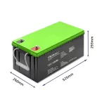 Qoltec VRLA gélakkumulátor 12 V 200 Ah, 59,5 kg