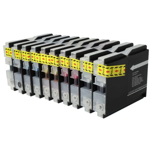 VHBW Brother LC-1000M, LC-1000C, LC-1000Y, LC-1000BK Tintenpatronen, 10x, DCP-130C Drucker, B/C/M/Y