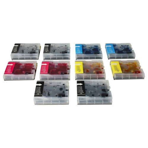 VHBW Brother LC-1000M, LC-1000C, LC-1000Y, LC-1000BK Tintenpatronen, 10x, DCP-130C Drucker, B/C/M/Y