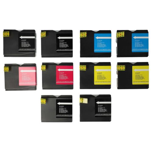 VHBW Brother LC-1000M, LC-1000C, LC-1000Y, LC-1000BK Tintenpatronen, 10x, DCP-130C Drucker, B/C/M/Y