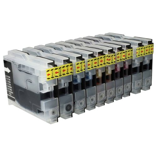 VHBW Brother LC-1000M, LC-1000C, LC-1000Y, LC-1000BK Tintenpatronen, 10x, DCP-130C Drucker, B/C/M/Y