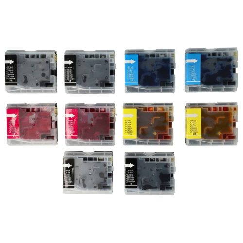 VHBW Brother LC-1000M, LC-1000C, LC-1000Y, LC-1000BK Tintenpatronen, 10x, DCP-130C Drucker, B/C/M/Y