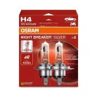 OSRAM NIGHT BREAKER SILVER H4 12 V 60/55 W autóizzó, 2 db