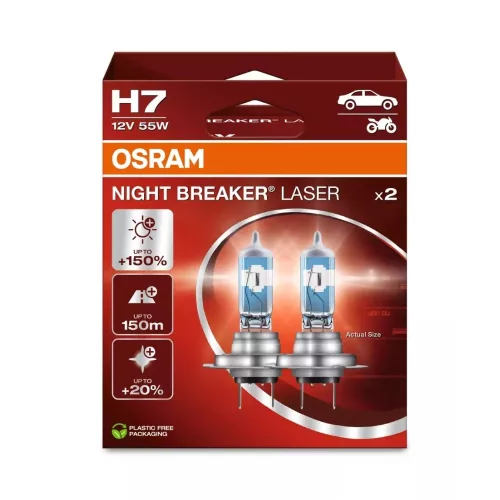 OSRAM NIGHT BREAKER LASER H7 12 V 55 W, 2 db