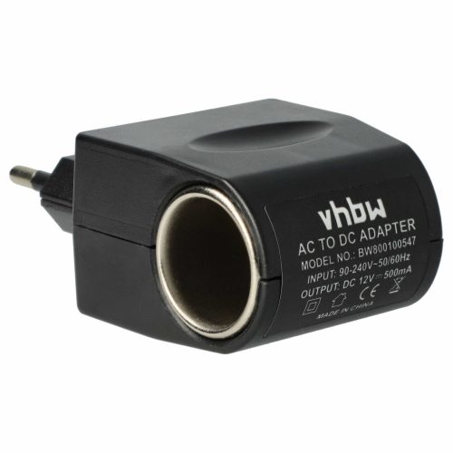 VHBW Autós Adapter 12 V Autós Töltő - 220 V Hálózati Tápellátás - 500 mA