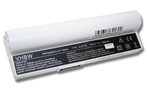 Notebook akkumulátor  Asus AL22-703-hoz - 6600 mAh 7,4 V Li-Ion, fehér