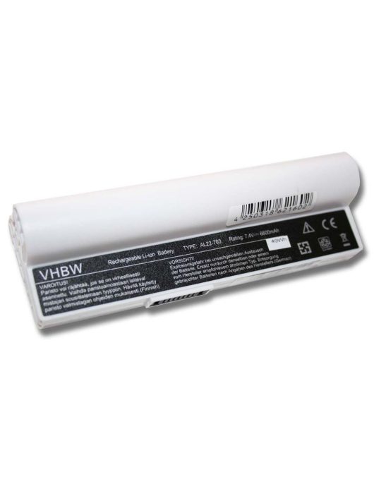 Notebook akkumulátor  Asus AL22-703-hoz - 6600 mAh 7,4 V Li-Ion, fehér