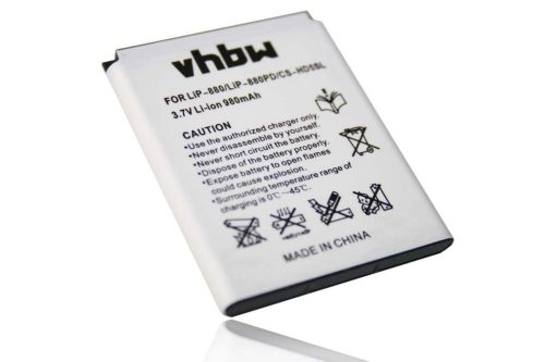 MP3-lejátszó akku Sony LIP-880PD, LIP-880PD-B, LIP-880 - 980 mAh 3,7 V Li-Ion