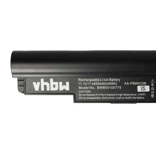 VHBW Notebook Battery Samsung AA-PB8NC6B, AA-PB8NC6M - 4400 mAh 11.1 V Li-Ion, black