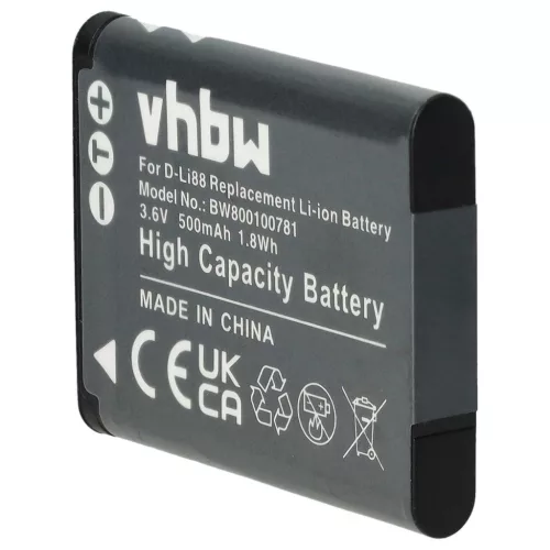 VHBW Panasonic VW-VBX070E, VW-VBX070 Akku - 500 mAh, 3,6 V, Li-Ion