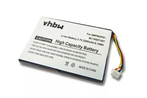 VHBW GPS Battery SMPWGPS1, 60.14G0T.001 - 2200 mAh 3.7 V Li-Ion