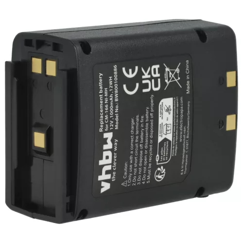 VHBW Radio Battery Icom BP-166, CM-166, CM-166S, CM-22A - 1000 mAh 12 V NiMH