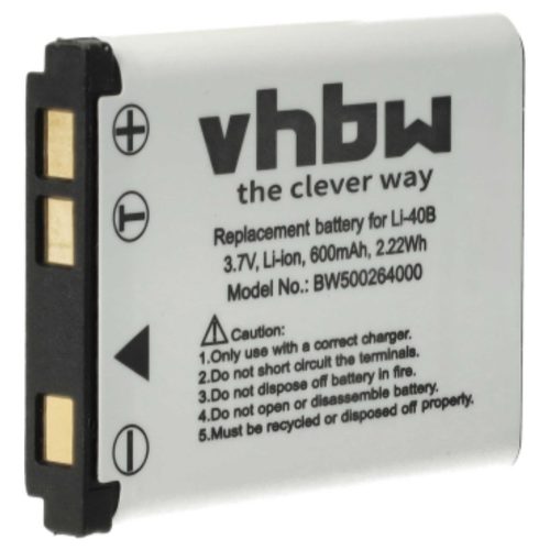 VHBW Casio NP-80 battery - 500 mAh, 3.6 V, Li-Ion