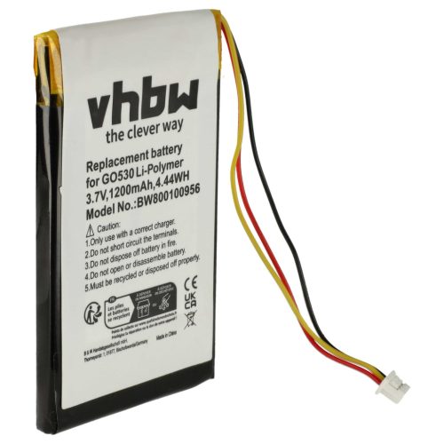 VHBW GPS Akku 1697461, AHL03714000, VF8 - 1200 mAh 3,7 V Li-Polymer