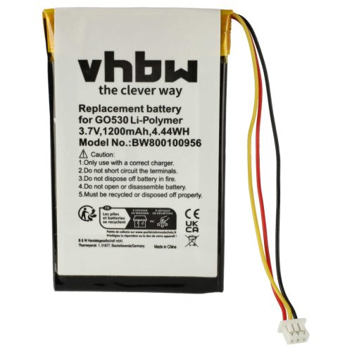 VHBW GPS Akku 1697461, AHL03714000, VF8 - 1200 mAh 3,7 V Li-Polymer