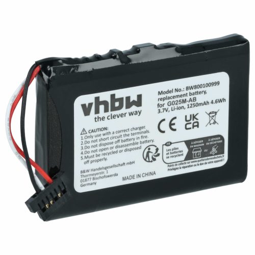 VHBW GPS Akku 541380530005, 541380530006, 11-A1 B, 11-D00001 U, 11-D0001 MX, BL-LP1230 - 1200 mAh 3,7 V Li-Ion