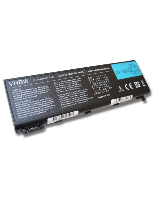 Notebook akkumulátor  Toshiba PA3420U-1BAS, PA3420U-1BAC - 4400 mAh 14,4 V Li-Ion, fekete