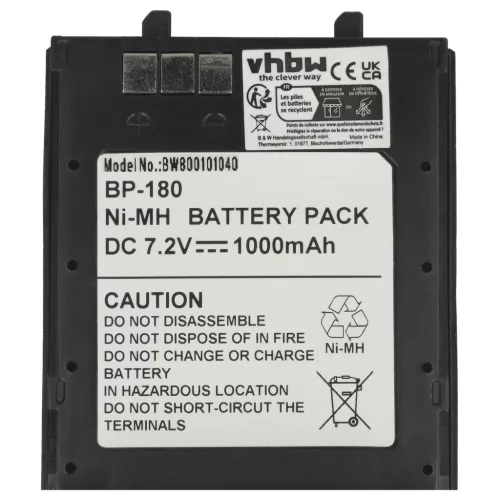 VHBW Radio Akku BP-173, BP-180H, BP-180 - 1000 mAh 7,2 V NiMH