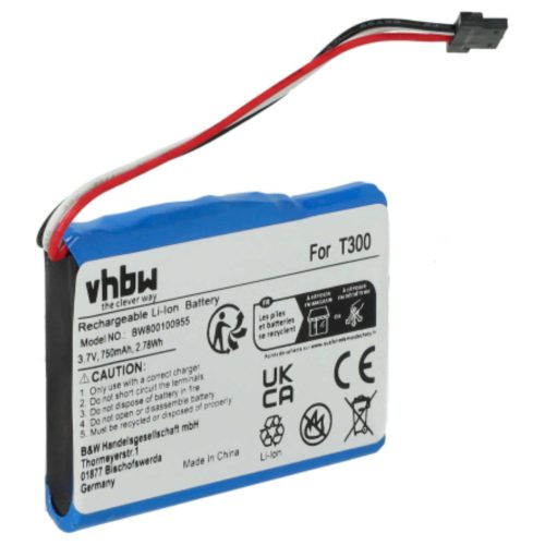 VHBW GPS Akku für Mitac - 750 mAh 3,7 V Li-Ion