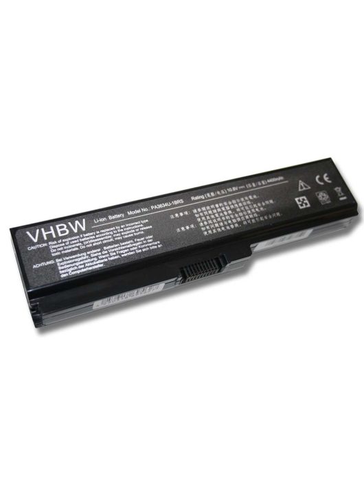 Notebook akkumulátor  Toshiba PA3635U-1BAM, PA3634U-1BAS - 4400 mAh 10,8 V Li-Ion, fekete