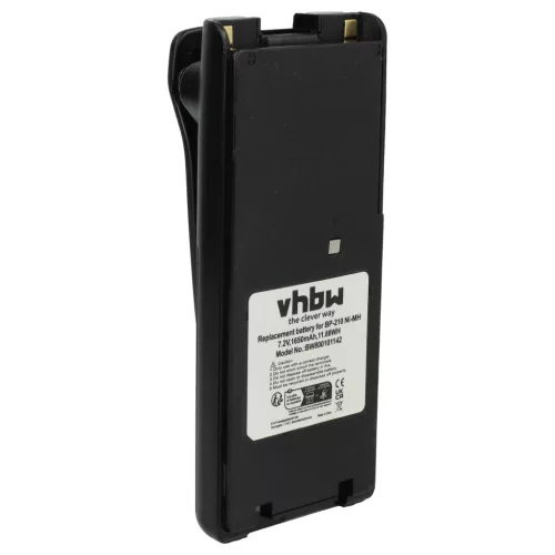 VHBW Radio Akku Icom BP-210N, BP-211, BP-210, BP-209N, BP-209 - 1650 mAh 7,2 V NiMH