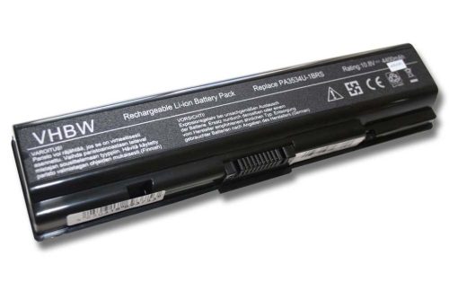 Notebook akkumulátor  Toshiba PA3533U-1BRS, PA3533U-1BAS - 4400 mAh 10,8 V Li-Ion, fekete