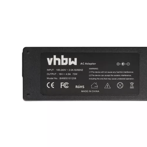 VHBW Hálózati tápadapter IBM Lenovo 02K6543-at IBM Lenovo Notebookhoz stb. - 16,5 cm, 72 W
