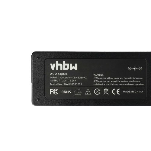 VHBW Hálózati tápadapter IBM / Lenovo 40Y7700, 40Y7696, 41N8460 modelleket IBM / LenovoNotebookhoz - 15 cm, 65 W