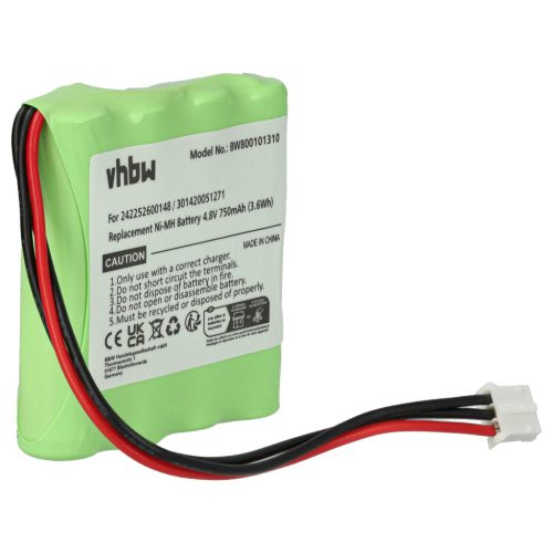 VHBW Remote Control Battery Philips 310420051271, 2422 526 00148, 8100 911 02101 - 750 mAh 4.8 V NiMH