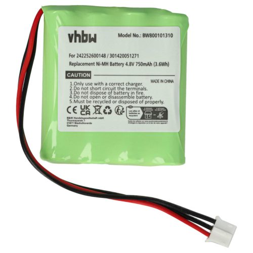 VHBW Remote Control Battery Philips 310420051271, 2422 526 00148, 8100 911 02101 - 750 mAh 4.8 V NiMH