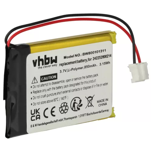 VHBW Remote Control Battery 242252600214 - 850 mAh 3.7 V Li-Ion