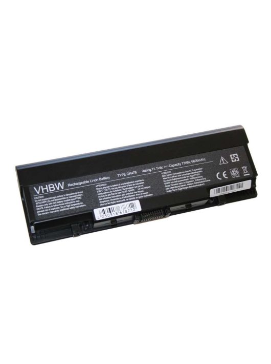 Notebook akkumulátor  Dell 312-0513, 312-0518, 312-0520, 312-0504 - 6600 mAh 11,1 V Li-Ion, fekete