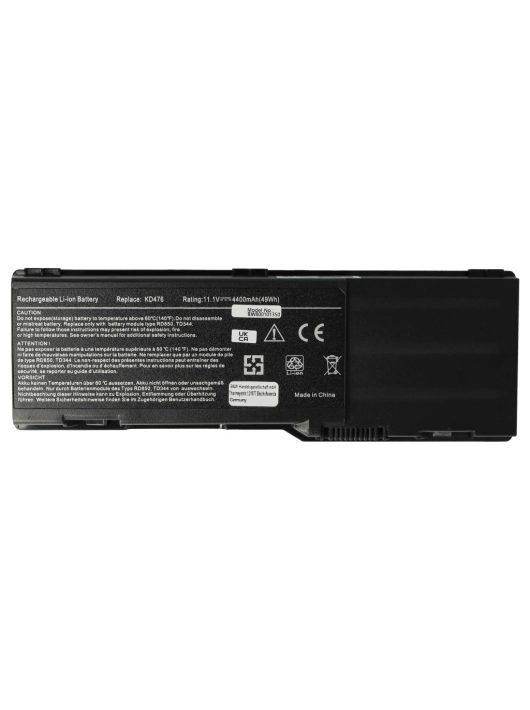 Notebook akkumulátor  Dell 0D5453, 0D5549, 0C5454, 0CR174, 0C5449 - 4400 mAh 11,1 V Li-Ion, fekete