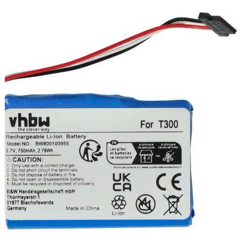 VHBW GPS Akku Medion T300-1, 338937010168 - 750 mAh 3,7 V Li-Ion