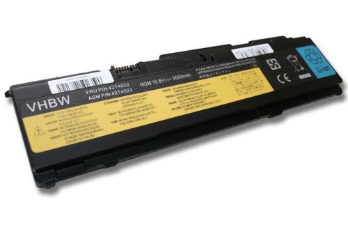 VHBW Notebook battery IBM Lenovo 43R1965, 43R1967, ASM 42T4519 - 3600 mAh 10.8 V Li-Ion, black