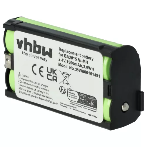 VHBW Mikrofonakku Sennheiser BA2015, BA-2015 - 1500 mAh 2,4 V NiMH