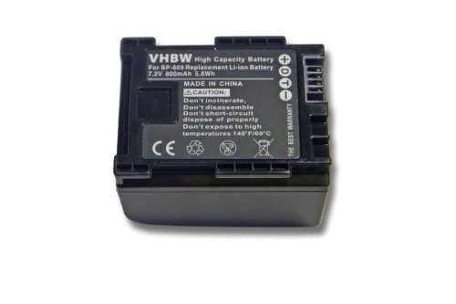 Videokamera akkumulátor Canon BP-807, BP-809, 2740B002 - 800 mAh 7,2 V Li-Ion